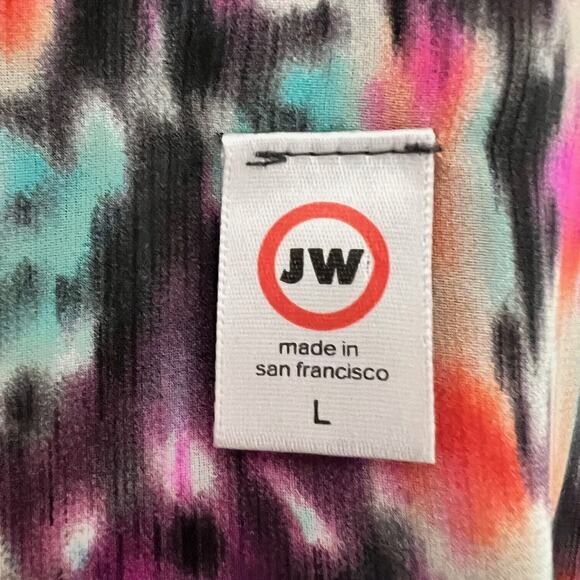 JW Maternity Womens Chiffon Maxi Dress Large Multicolor Shoulder Tie Sleeveless - Picture 4 of 5